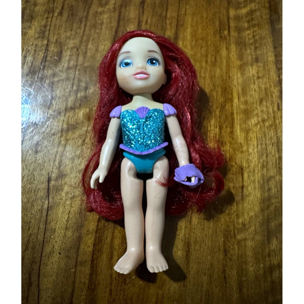 Disney Princess Ariel 6 in Mini Doll Red Wavy Hair Blue Eyes Articulated